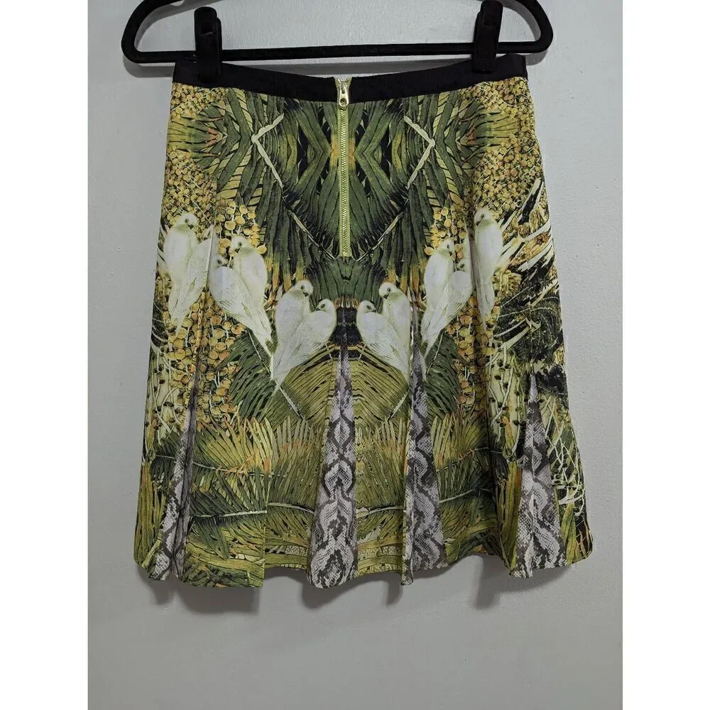 Ted Baker tropical dove pleated skirt size 2